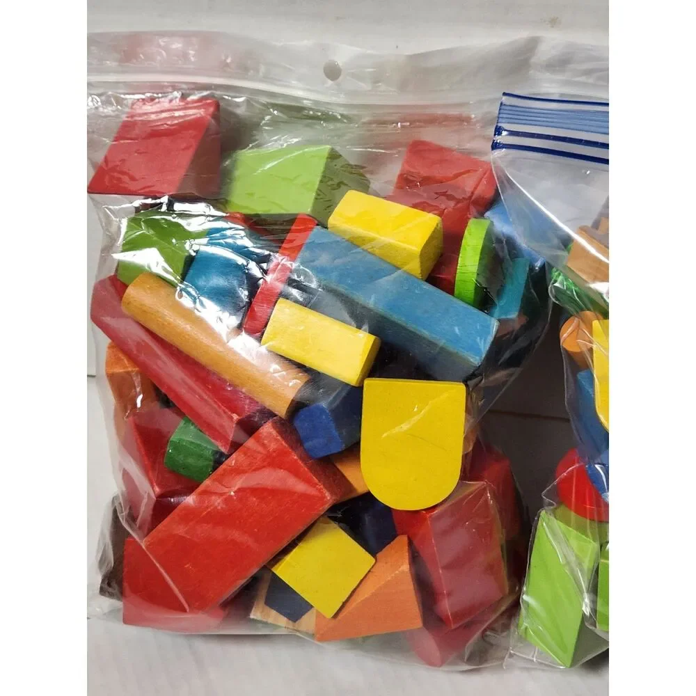 Wooden Blocks Bulk Lot – Mixed Shapes (2 Bags)